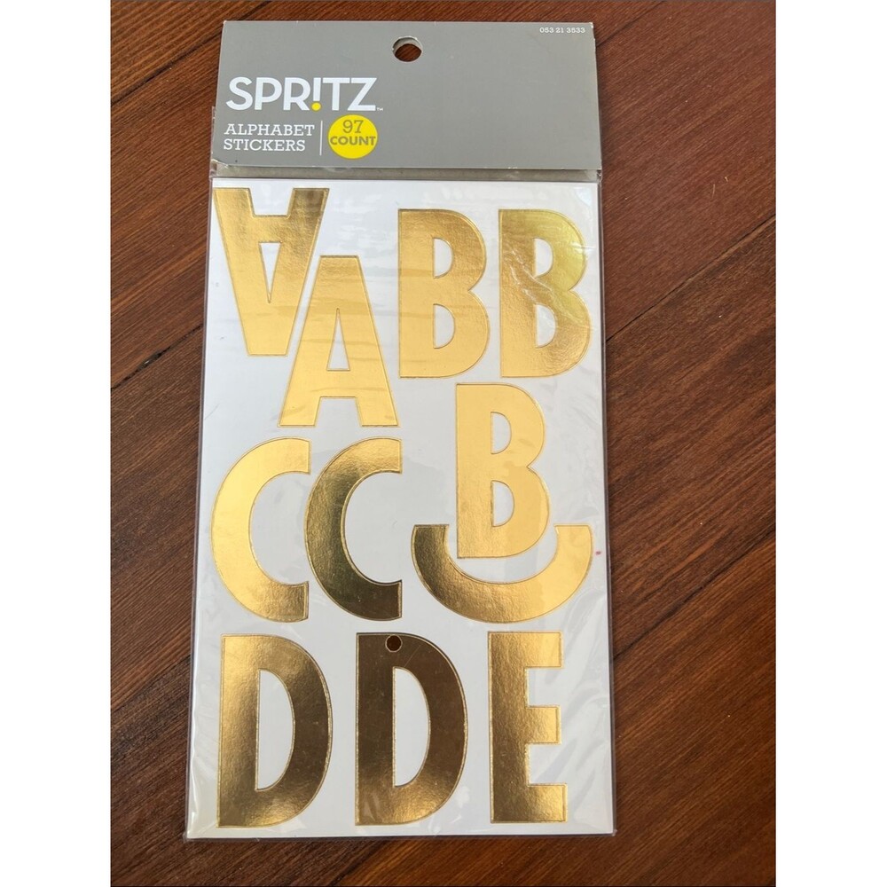 Spritz Metallic Gold Alphabet Letter Stickers- 97 count